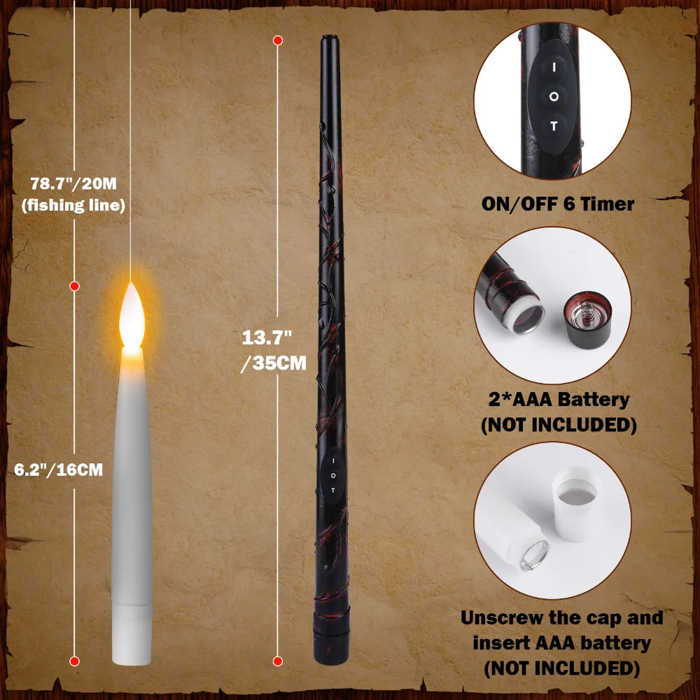 Floating LED Candle with Magic Wand